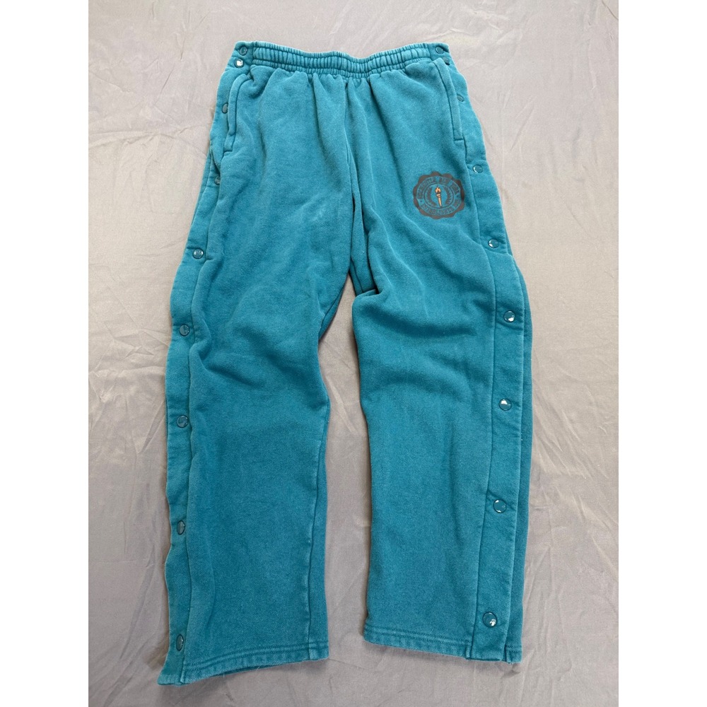 Champion Reverse Weave Teal Snap Side Button Sweatpants Mens Medium Rochester NY